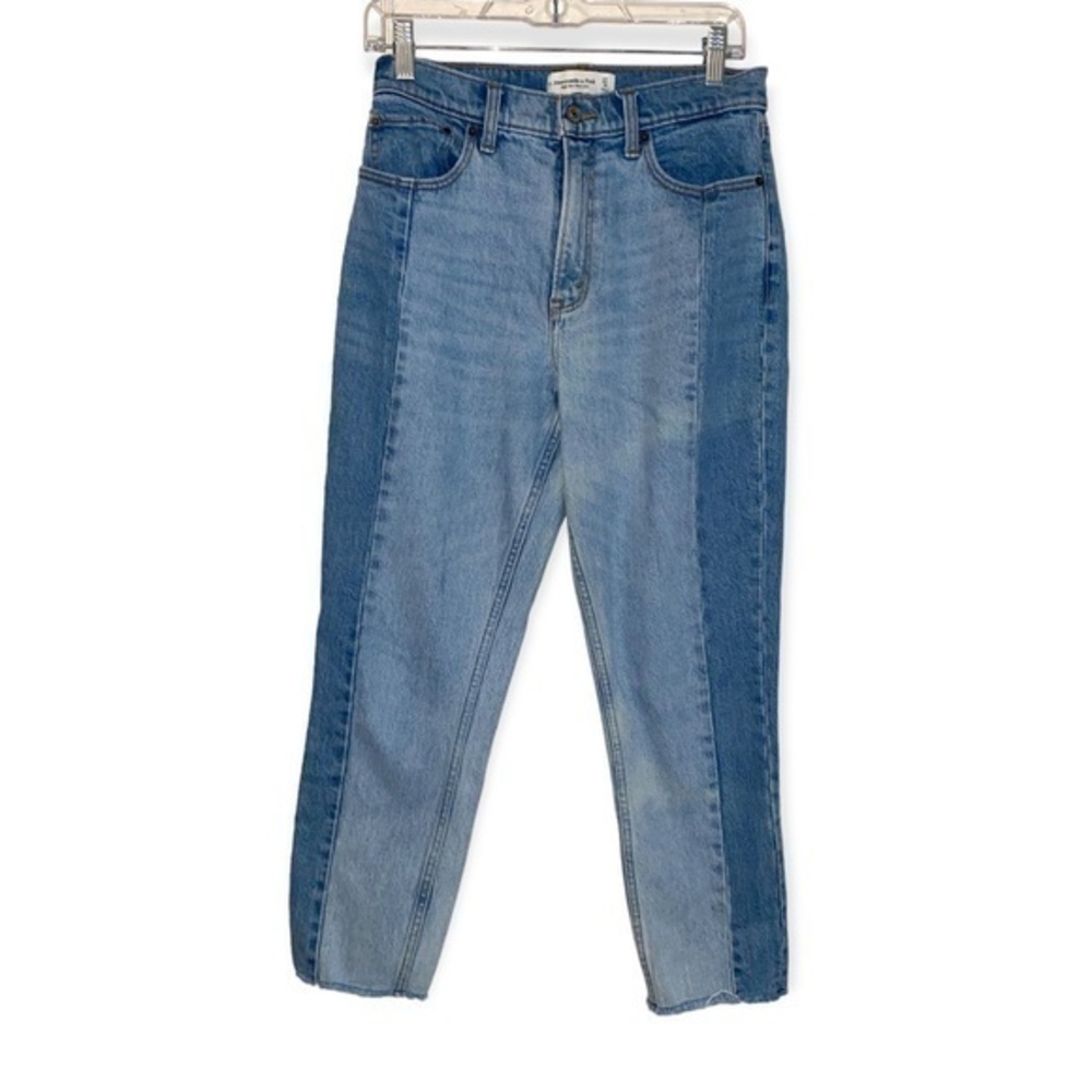 Abercrombie & Fitch two toned color block high rise mom jeans SIZE 4R